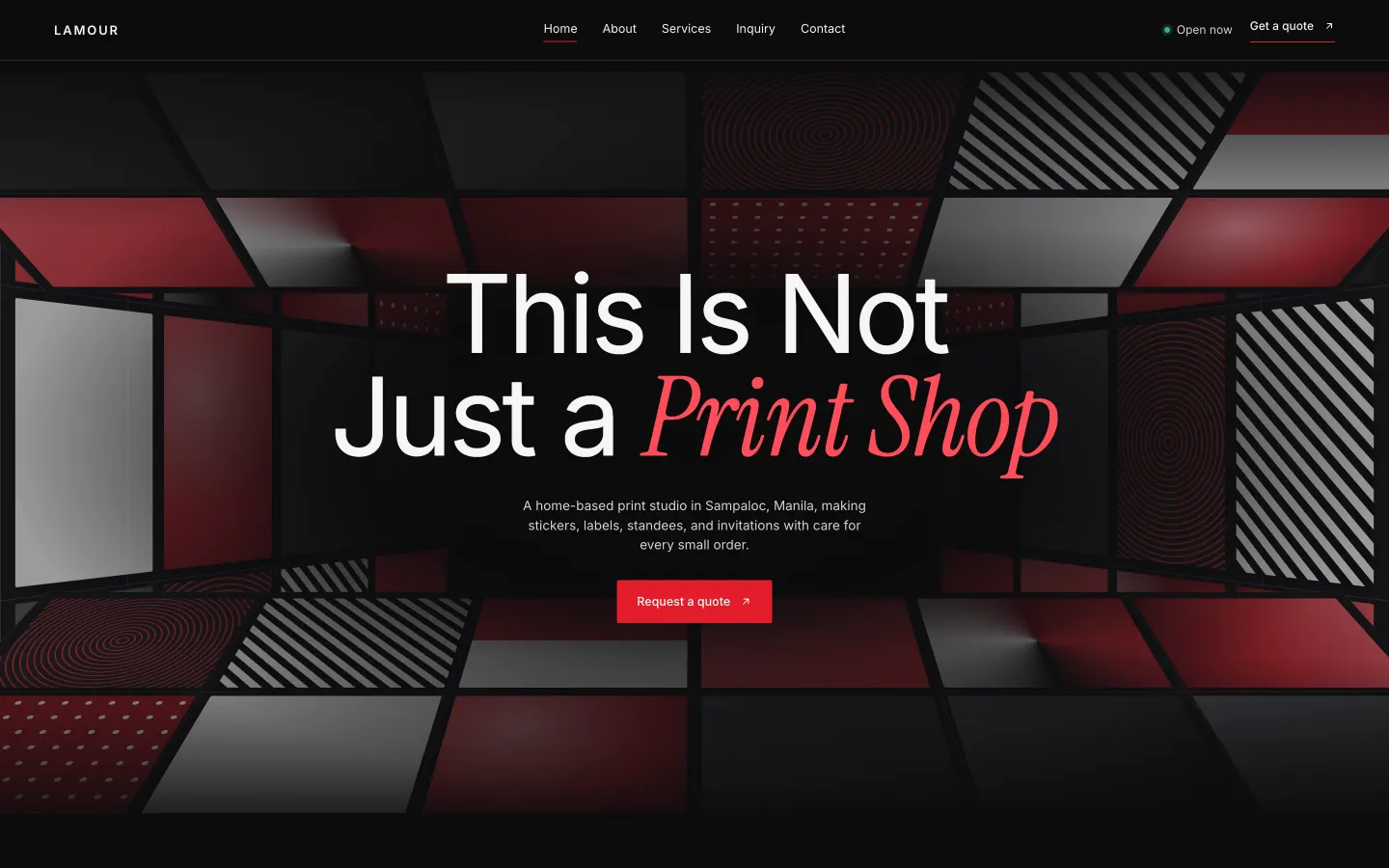 Lamour Printing Services website