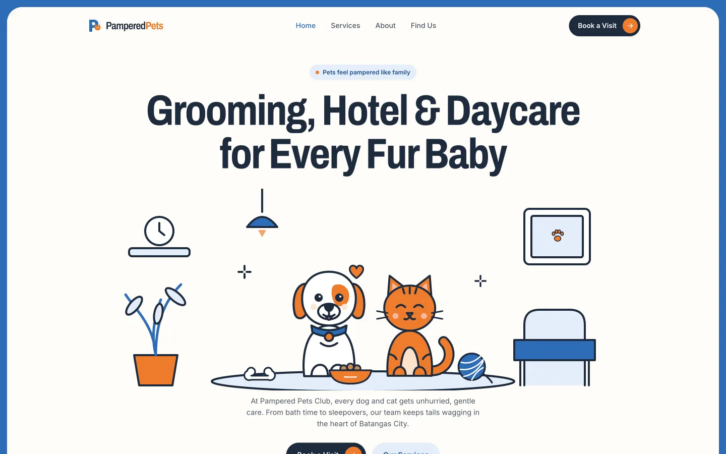 Pampered Pets Club website