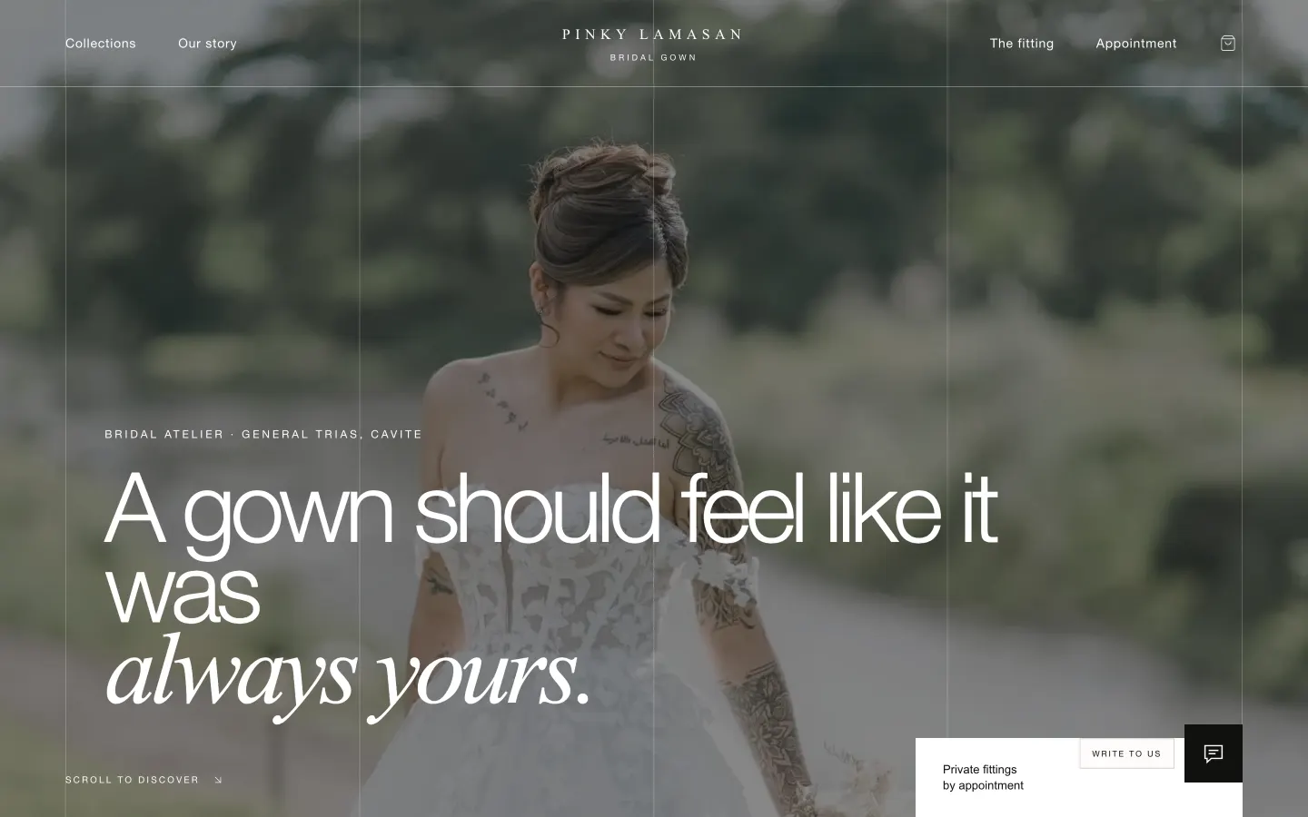 The Pinky Lamasan Bridal website, built by Sprntr